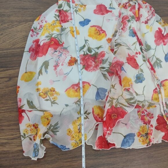 Only – Vibrant Floral Mini Wrap Dress (Size 38 / Fits Like M) - Picture 6 of 7